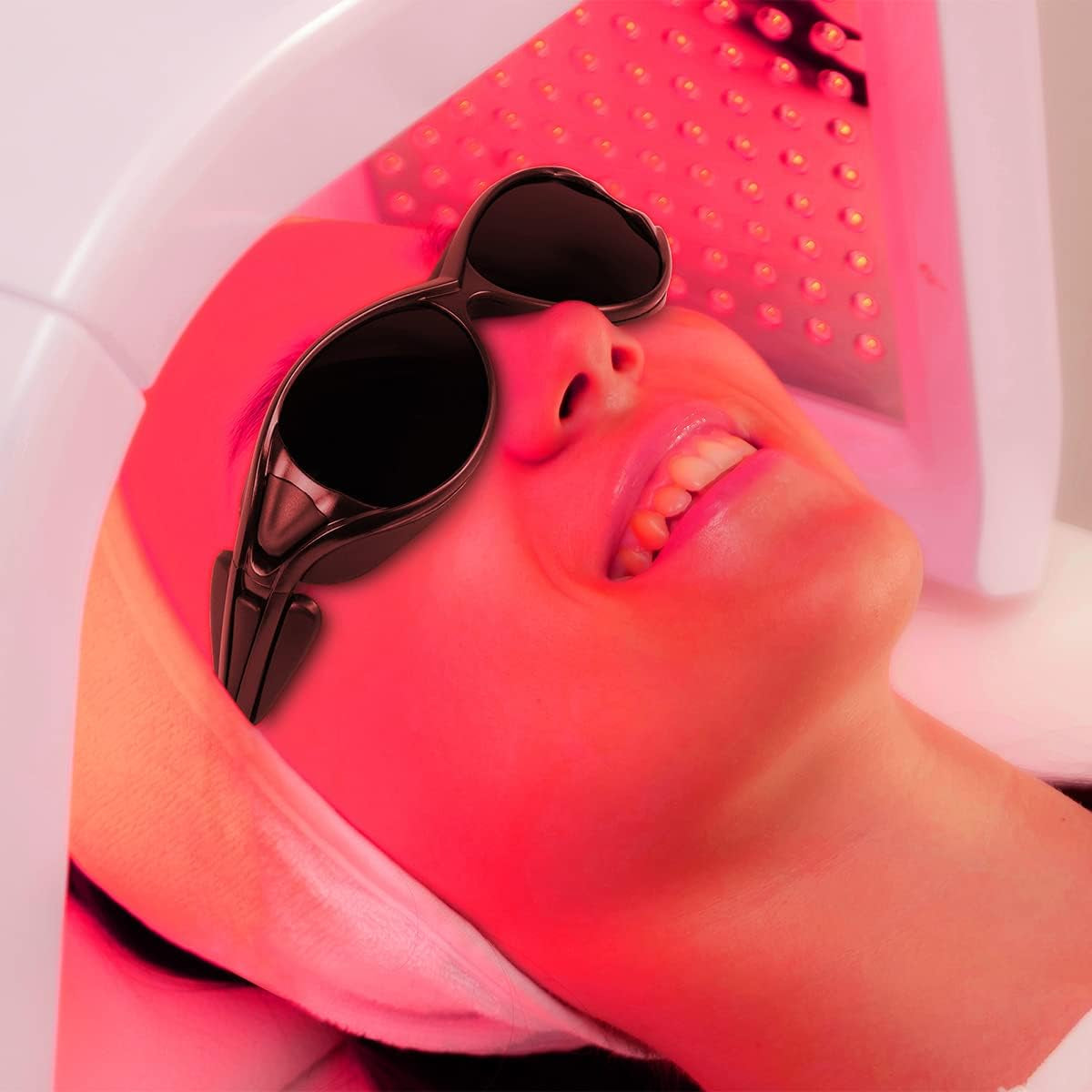 Red Light Therapy Glasses, Eye Protection Goggles for 660Nm 850Nm NIR, OD3+